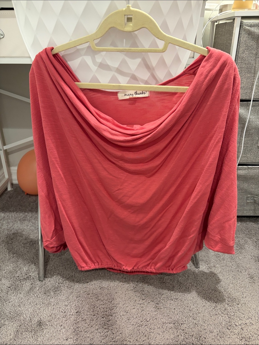 Cozy Draped Coral Top - Many Thanks!